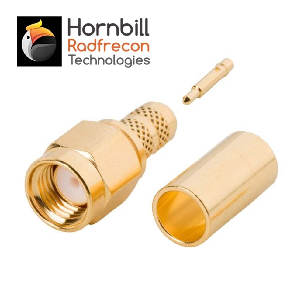 SMA Male Straight Crimp Type for RG58, RG142, LMR195 Cable