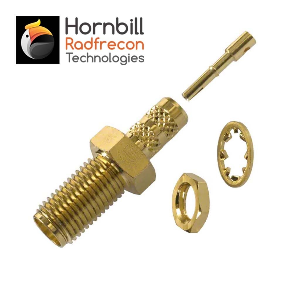 SMA Female Straight Bulkhead Rear Mount Crimp Type for RG58, RG142, LMR195 Cable