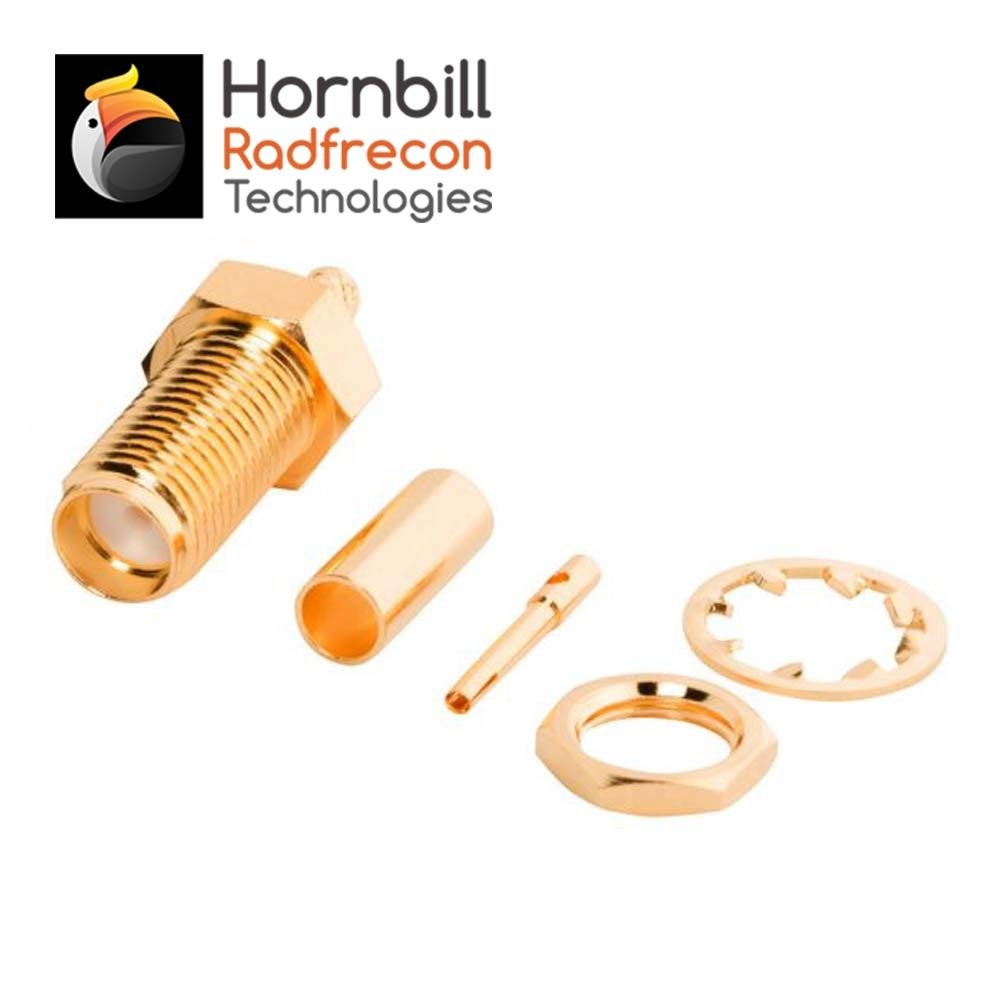 SMA Female Straight Bulkhead Rear Mount Crimp Type for RG316, RG174, LMR100 Cable
